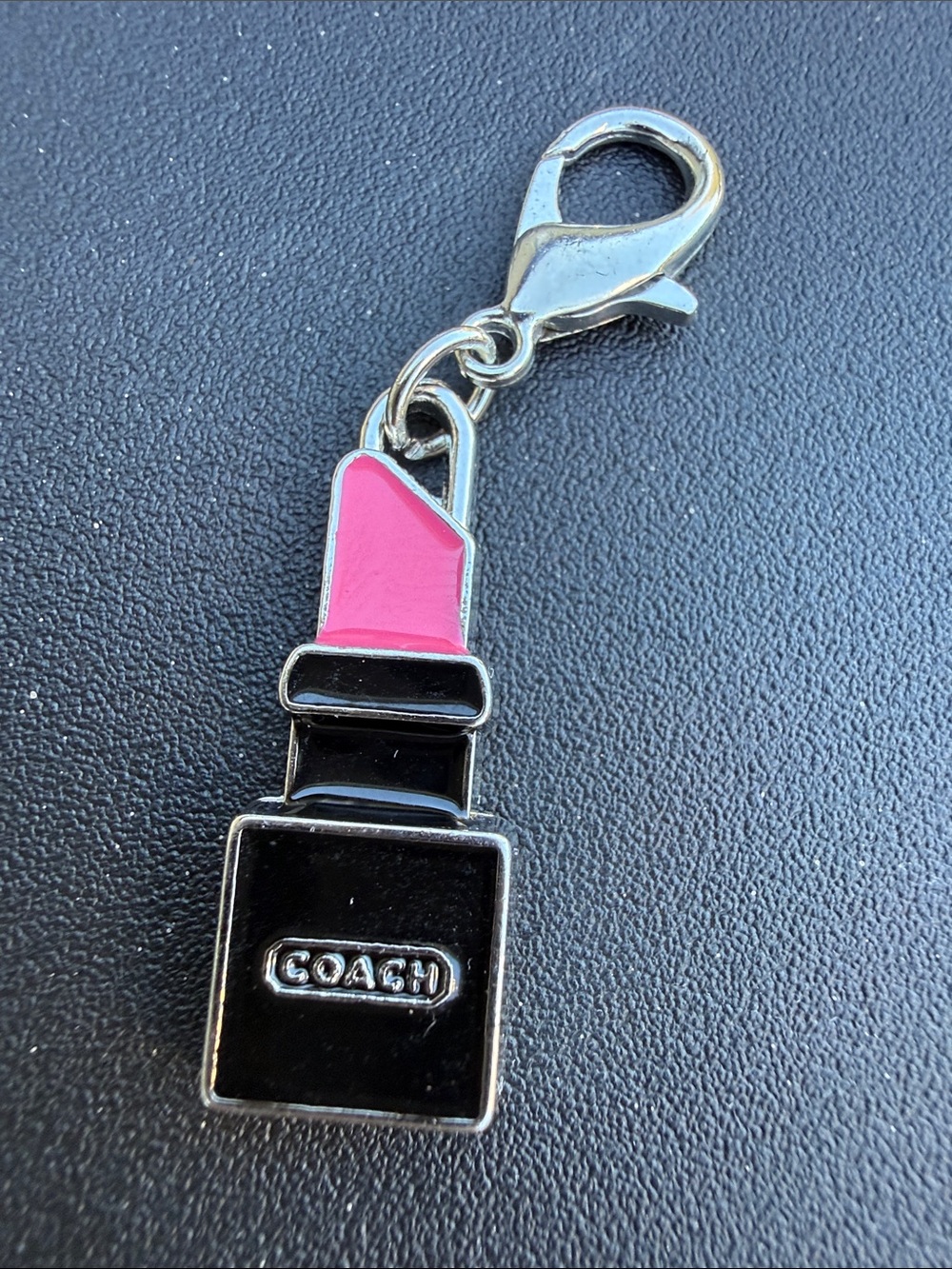 Coach Pink & Black Lipstick Mini Charm